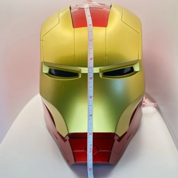 Marvel Ironman Helmet LED Light Up Eyes Foam Liner Push Button Opening Front - Picture 12 of 16